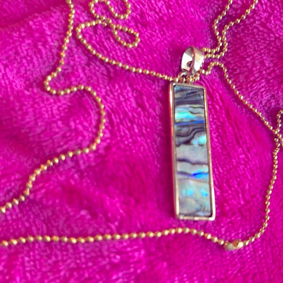 Abalone Necklace rectangle vintage no flaws - Picture 3 of 8